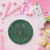 Wyrdのくもの巣-マラカイト、革および金ゴールド ペーパープレート (パーティー)