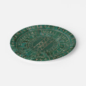 Wyrdのくもの巣-マラカイト、革および金ゴールド ペーパープレート (アングル)