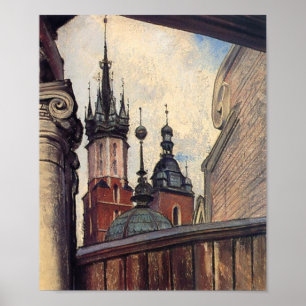 WyspianskiのSt MaryのChurch 1905年のタワー ポスター