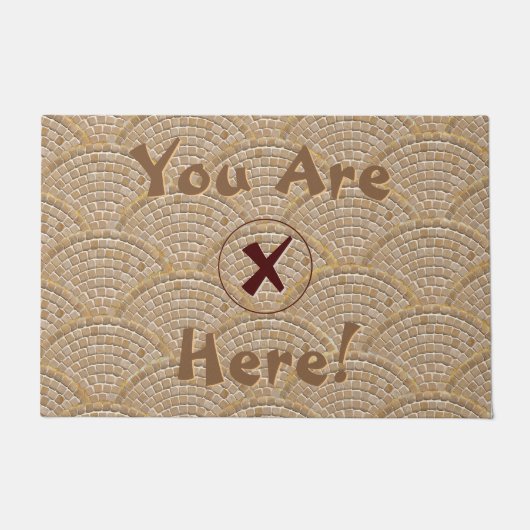 Xがおもしろいその場を示す ドアマット (正面)