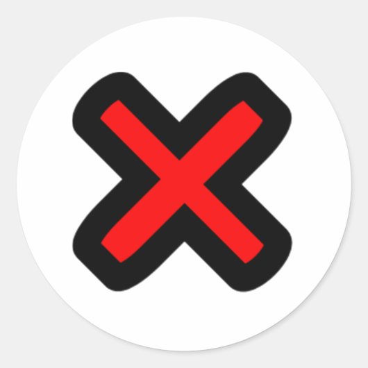 Xがスポットをマーク ラウンドシール (正面)