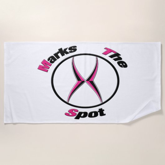 Xが地点を示す ビーチタオル (正面)