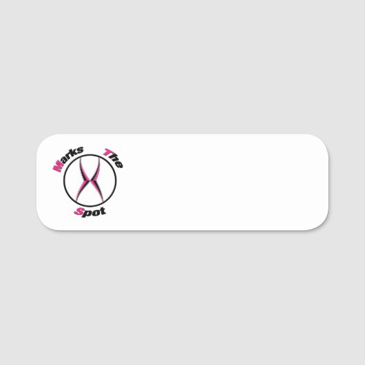 Xが地点を示す 名札 (正面)