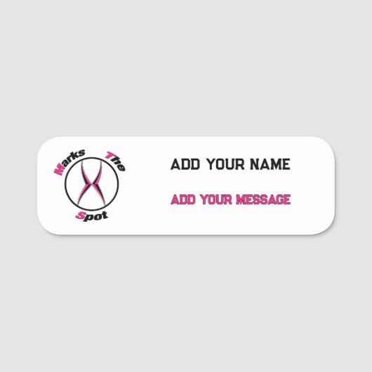 Xが地点を示す 名札 (正面)