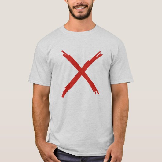 Xが地点を示す Tシャツ (正面)