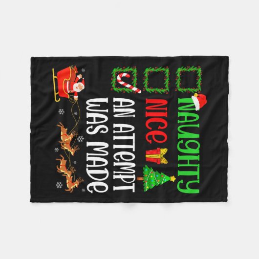 Xにいけなクリスマス・ニースの試みがおもしろいあった フリースブランケット (正面(横))