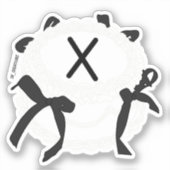 Xのイニシャル 黒と白のリボン ビンテージケーキ シール (正面)
