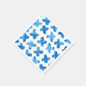 Xの模様に交差する絞り青い水色 スタンダードカクテルナプキン (角)