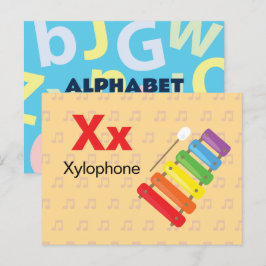 XはXylophone用 – Alphabet Flash Card ポストカード