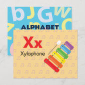 XはXylophone用 – Alphabet Flash Card ポストカード (正面/裏面)