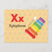 XはXylophone用 – Alphabet Flash Card ポストカード (正面)