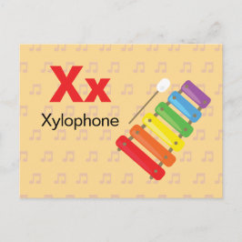XはXylophone用 – Alphabet Flash Card ポストカード