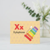 XはXylophone用 – Alphabet Flash Card ポストカード (スタンド正面)
