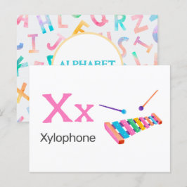XはXylophone用 – Alphabet Flash Card ポストカード