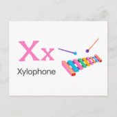 XはXylophone用 – Alphabet Flash Card ポストカード (正面)