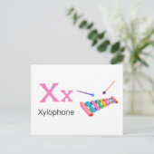 XはXylophone用 – Alphabet Flash Card ポストカード (スタンド正面)