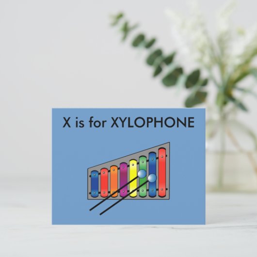 XはXylophone Alphabet Flashcard用 ポストカード (スタンド正面)