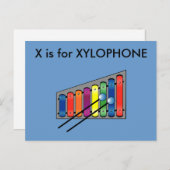 XはXylophone Alphabet Flashcard用 ポストカード (正面/裏面)