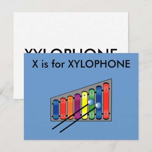 XはXylophone Alphabet Flashcard用 ポストカード (正面/裏面)