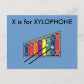 XはXylophone Alphabet Flashcard用 ポストカード (正面)