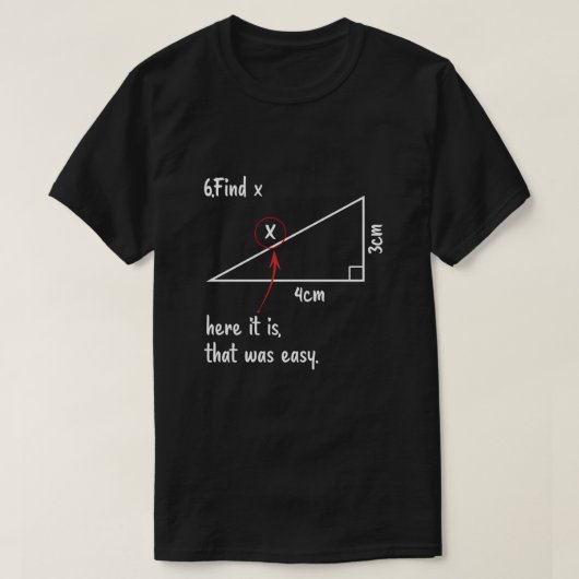 Xを見つけるXが簡単数学先生 Tシャツ (デザイン正面)