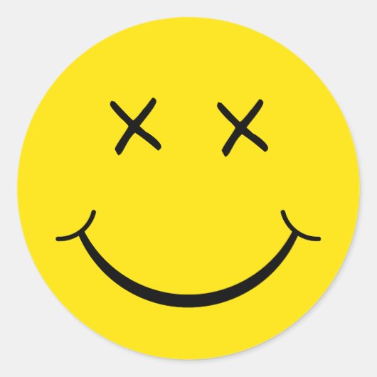 Xアイ顔 ラウンドシール (正面)