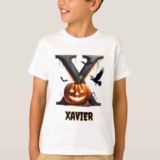 Xイニシャルトリックハロウィーン Tシャツ (正面)