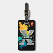 Xイニシャルパーソナライズされたシルバーモノグラムあなたの名前 ラゲッジタグ (正面縦)