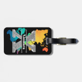 Xイニシャルパーソナライズされたシルバーモノグラムあなたの名前 ラゲッジタグ (裏面横)