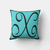 XイニシャルPILLOW – 文字Xアクアバックグラウンド クッション (裏面)