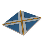 Xストライプ（青、灰色、黄色） タイル (側面)