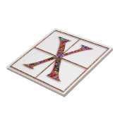 Xトラジャナスレッドカスタムモノグラムタイル タイル (側面)