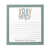 Xパーソナライズされた線技術X線技術者 ノートパッド (正面)