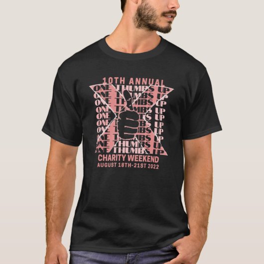 Xピンクにワンサムアップ Tシャツ (正面)