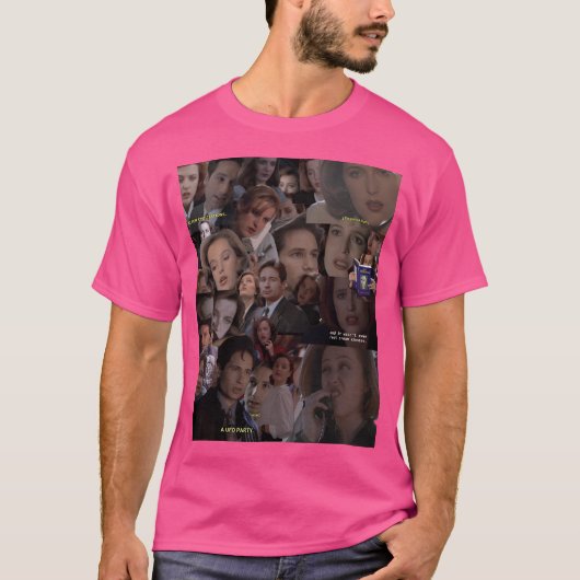 Xファイルのマルチとスカリーのコラージュ Tシャツ (正面)