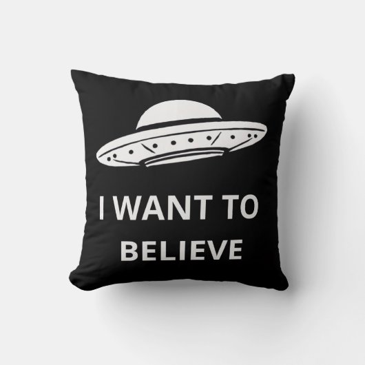 Xファイル I Want To Believe 90年代 レトロ エイリアン UFO クッション (正面)