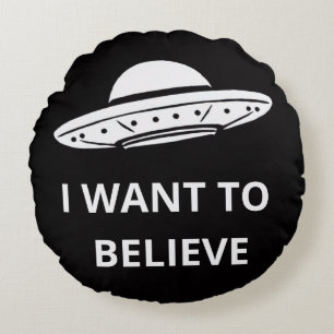 Xファイル I Want To Believe 90年代 レトロ エイリアン UFO ラウンドクッション