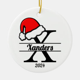 Xファミリーモノグラム | 両面 セラミックオーナメント