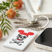 Xボーンを持つ漫画のマウス耳の帽子のスカル キーホルダー (正面右)