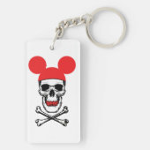 Xボーンを持つ漫画のマウス耳の帽子のスカル キーホルダー (裏面)