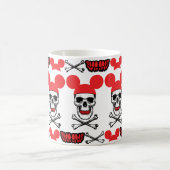 Xボーンを持つ漫画のマウス耳の帽子のスカル コーヒーマグカップ (中央)