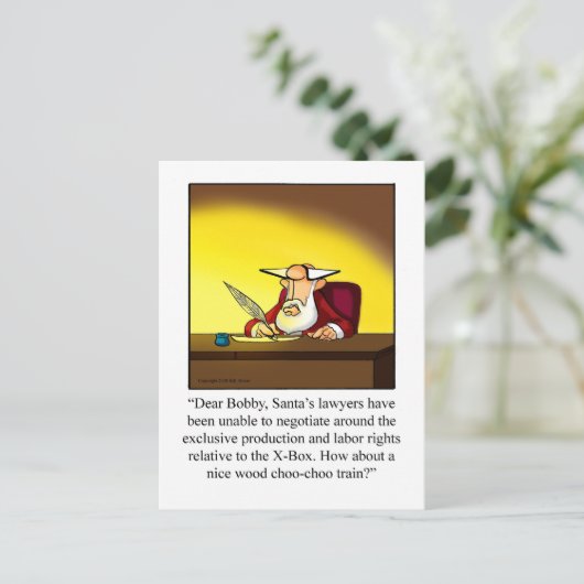 Xマスおもしろいはがきサンタの弁護士 シーズンポストカード (スタンド正面)