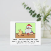 Xマスおもしろいはがき:サンタが仕事について文句を言う シーズンポストカード (スタンド正面)