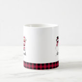 Xマスクメリーバッファローおもしろいプレイドサンタ コーヒーマグカップ (中央)