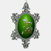 Xマスメリープータースノーフレークオーナメント スノーフレークピューターオーナメント (左)