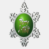 Xマスメリープータースノーフレークオーナメント スノーフレークピューターオーナメント (右)