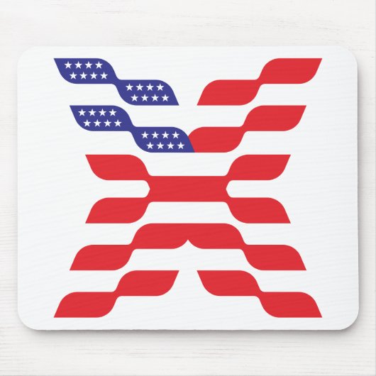 Xモノグラムアメリカ国旗 マウスパッド (正面)