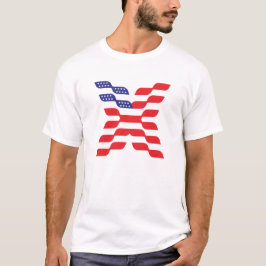Xモノグラムアメリカ国旗 Tシャツ
