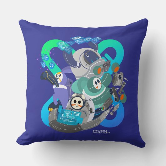 Xワールドチーム319-20250220ピロー クッション (正面)