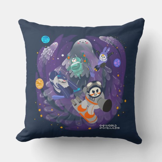 Xワールドチーム319-20250221ピロー クッション (正面)